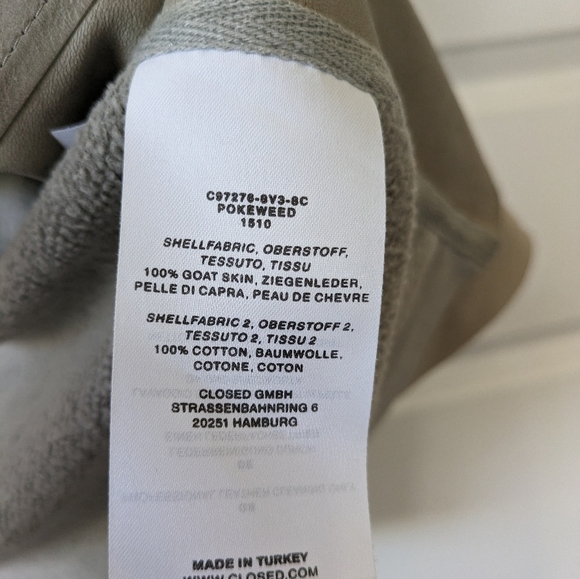 Closed Cardigan Women's Small Gray Tan Goat Skin Cotton Draped Front Jacket - Picture 5 of 9